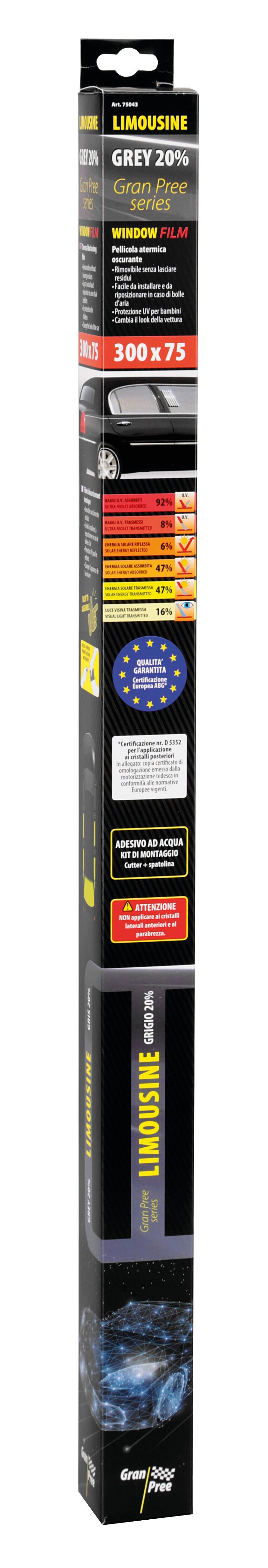 Gran Pree Limousine, pellicola oscurante - 300x75 cm - Grey 20%
