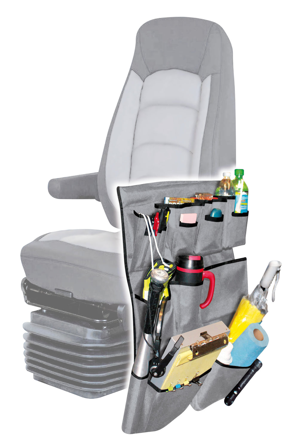 Premium, organizer per bracciolo camion, 11 tasche