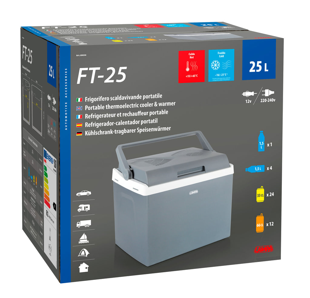 FT-25, frigorifero-scaldavivande portatile 25 litri, 12V+220V