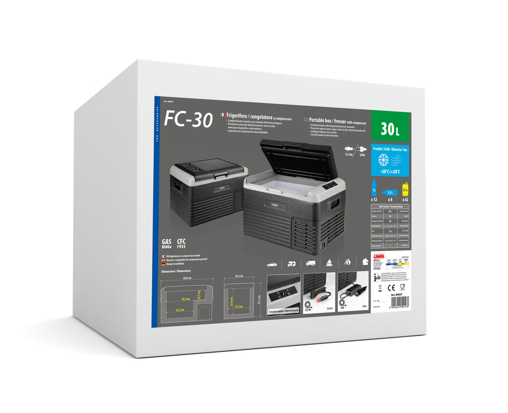 FC-30, frigorifero/congelatore a compressore, 30 litri, 12/24V + 220V