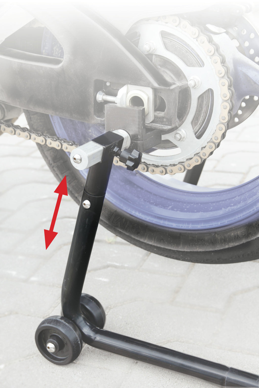 Cavalletto scomponibile sollevamento moto posteriore