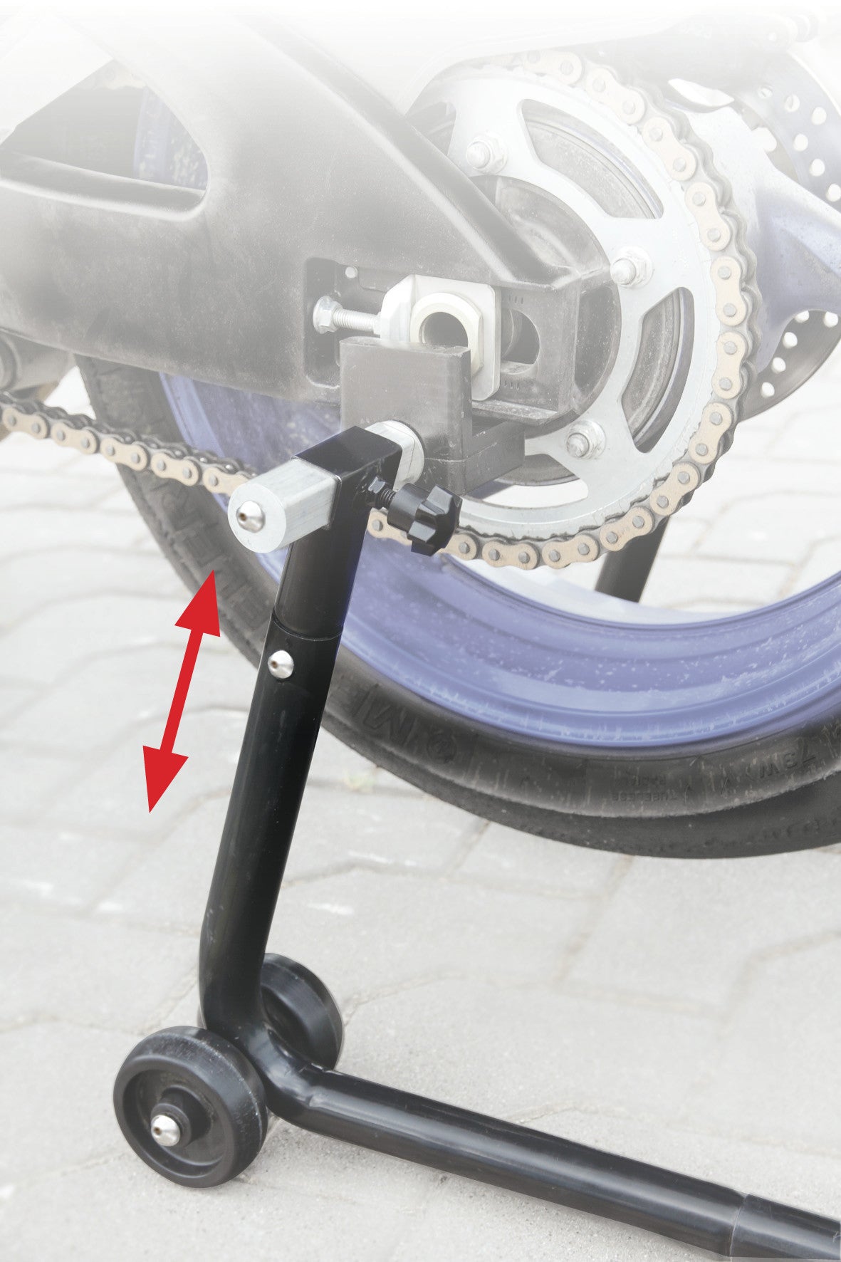 Cavalletto scomponibile sollevamento moto posteriore