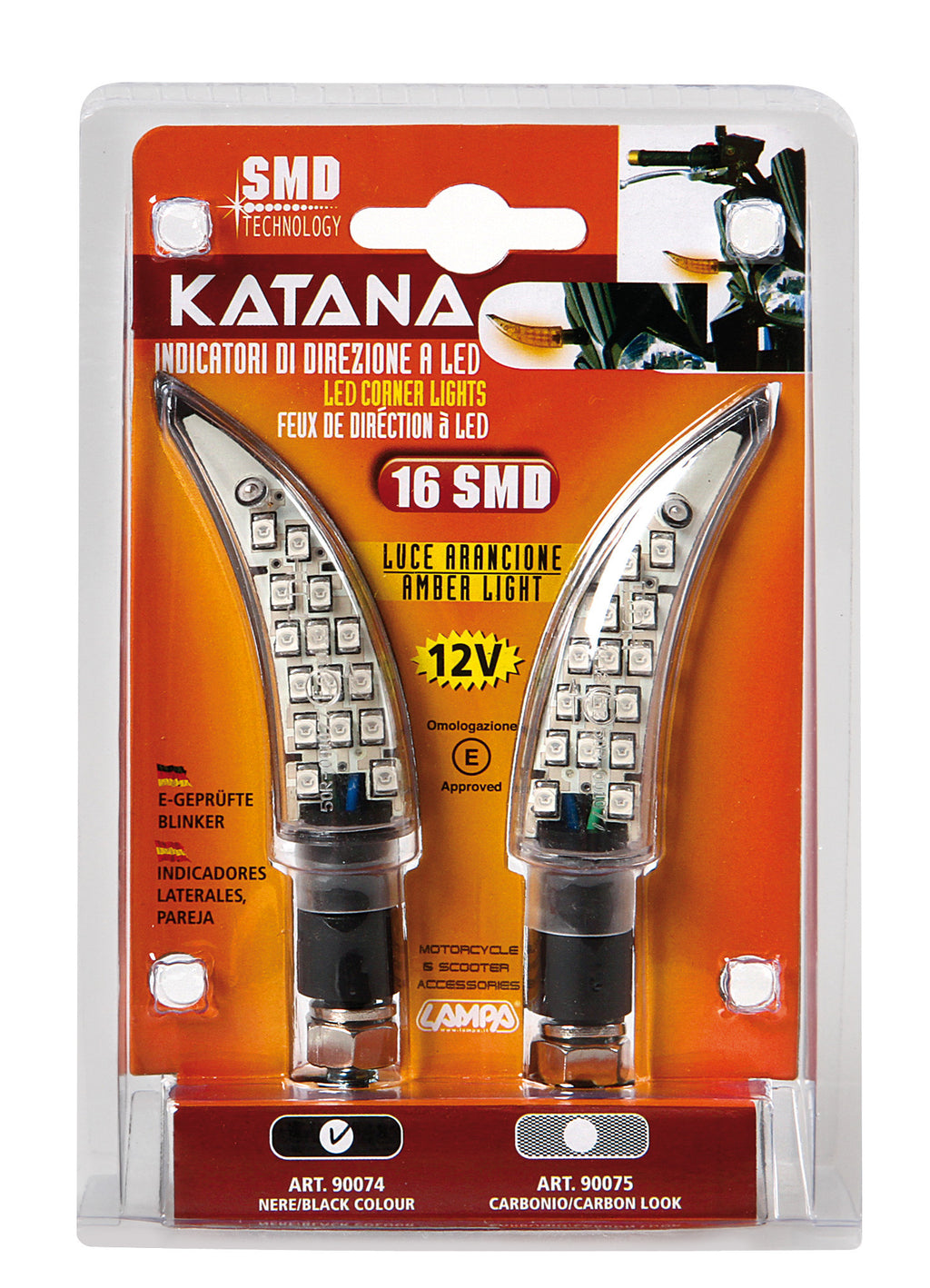 Katana, indicatori direzione a Led - 12V LED - Nero