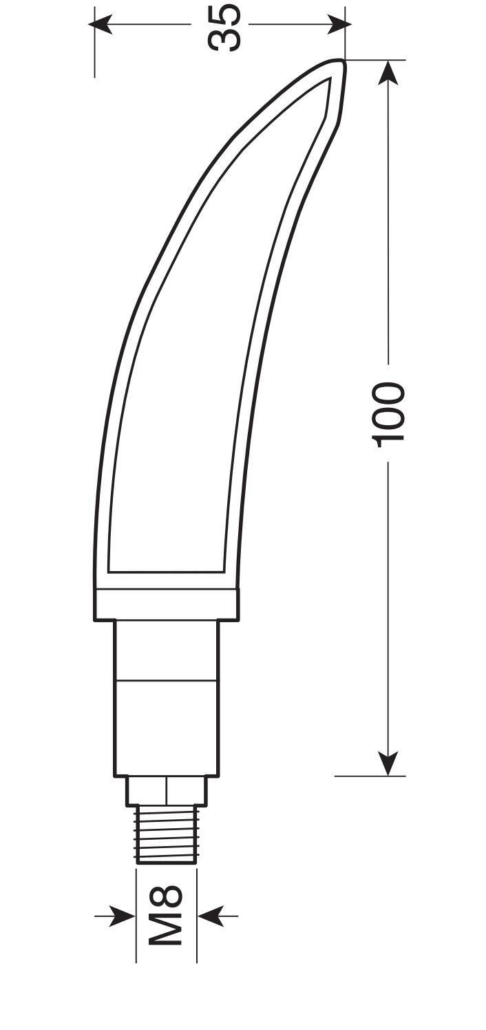 Katana, indicatori direzione a Led - 12V LED - Nero