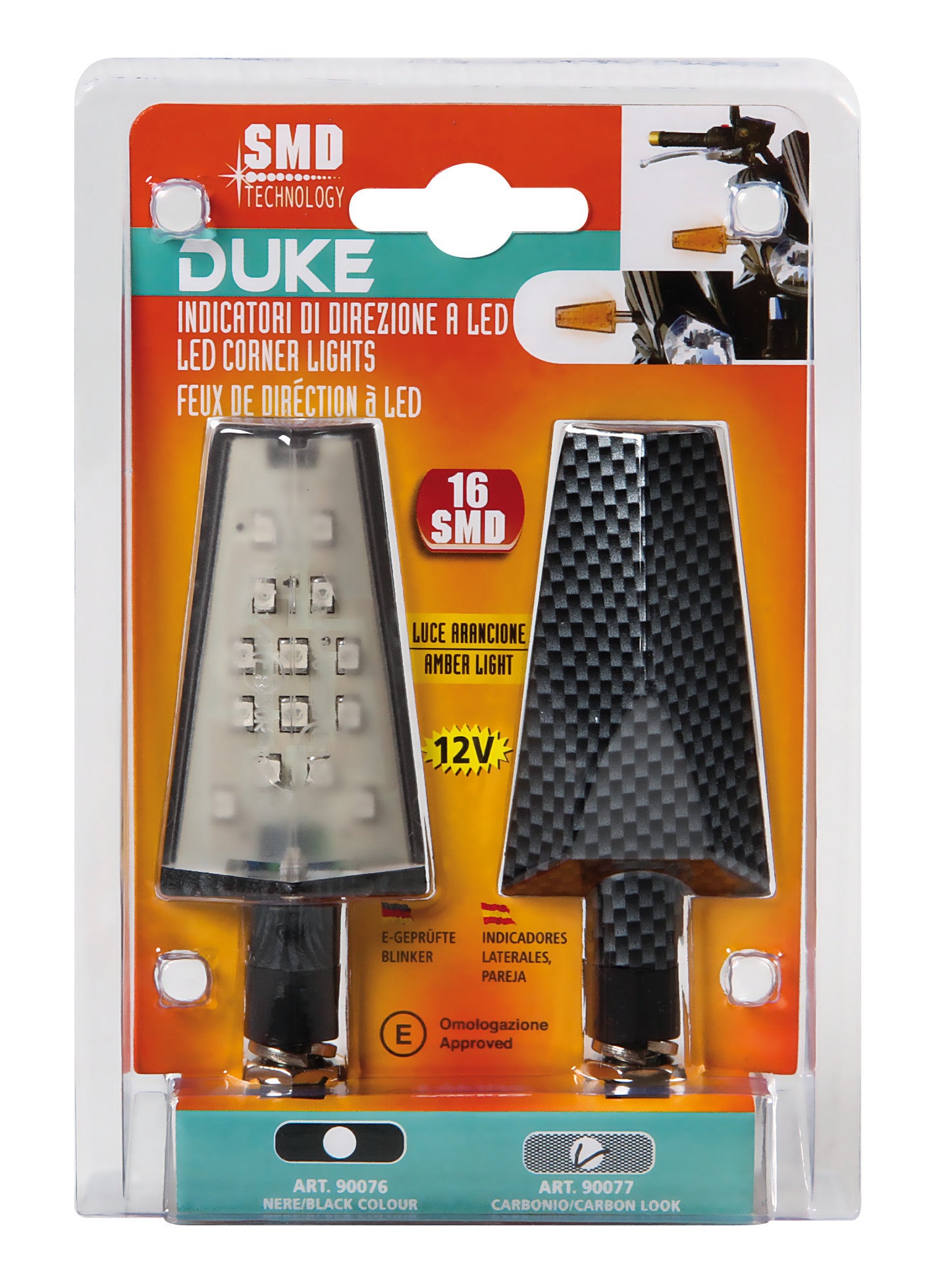 Duke, indicatori direzione a Led - 12V LED - Carbon