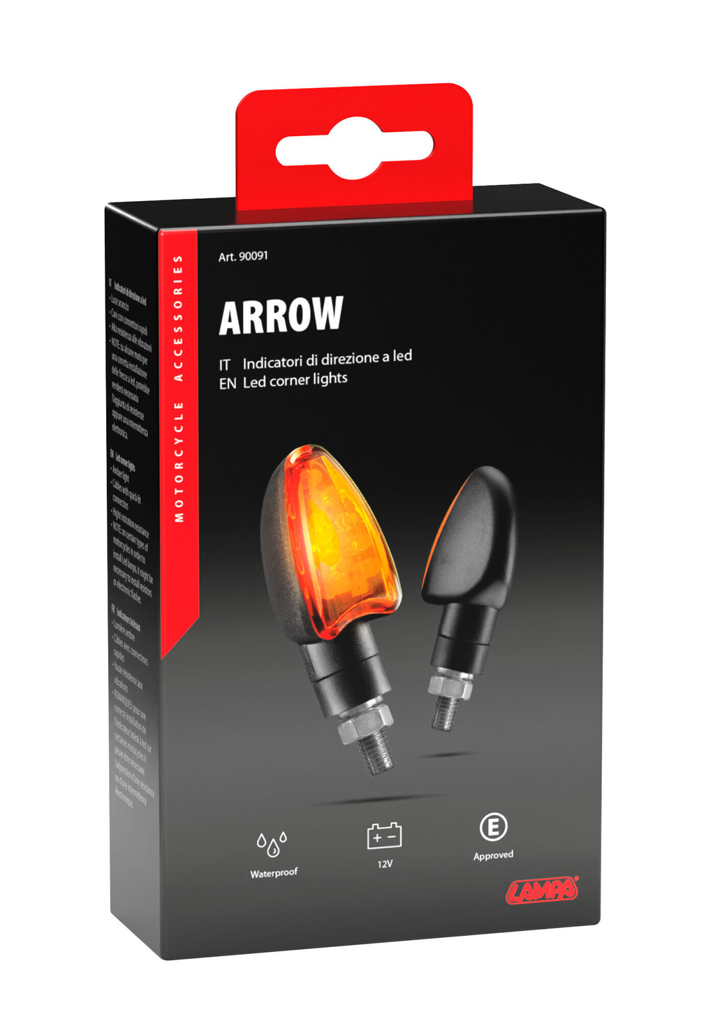 Arrow, indicatori direzione - 12V LED - Nero