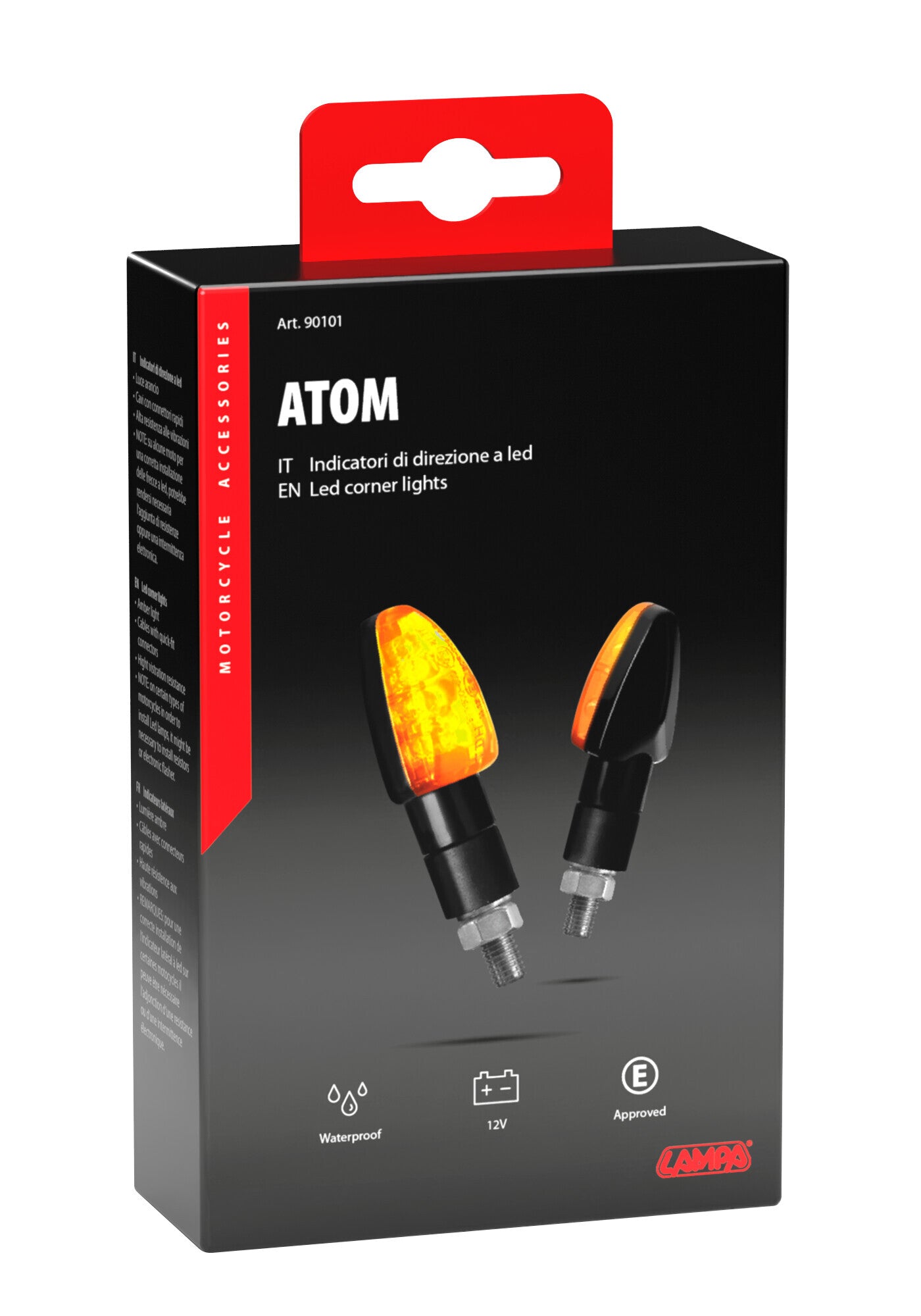 Atom, indicatori di direzione - 12V LED - Nero