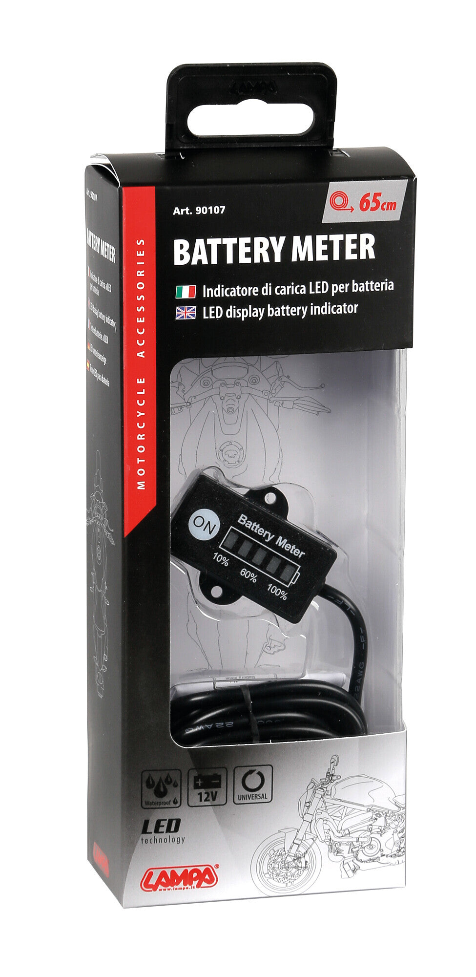 Indicatore di carica a Led per batteria, 12V