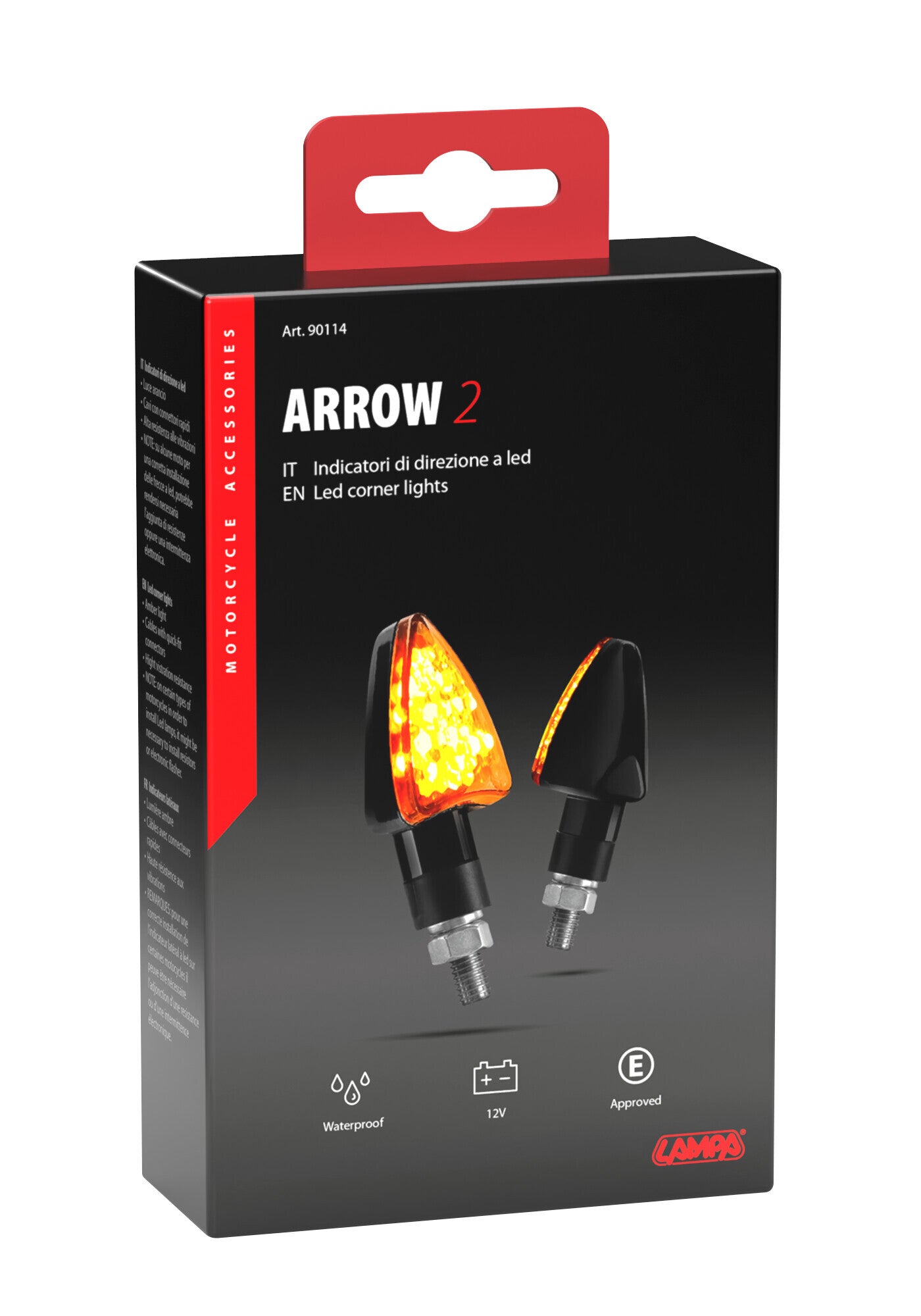 Arrow-2, indicatori di direzione a Led - 12V LED - Nero