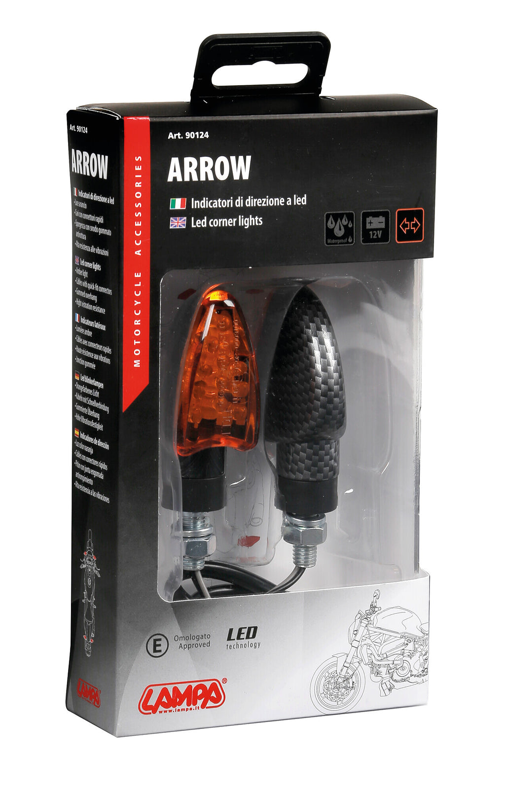 Arrow, indicatori direzione - 12V LED - Carbon
