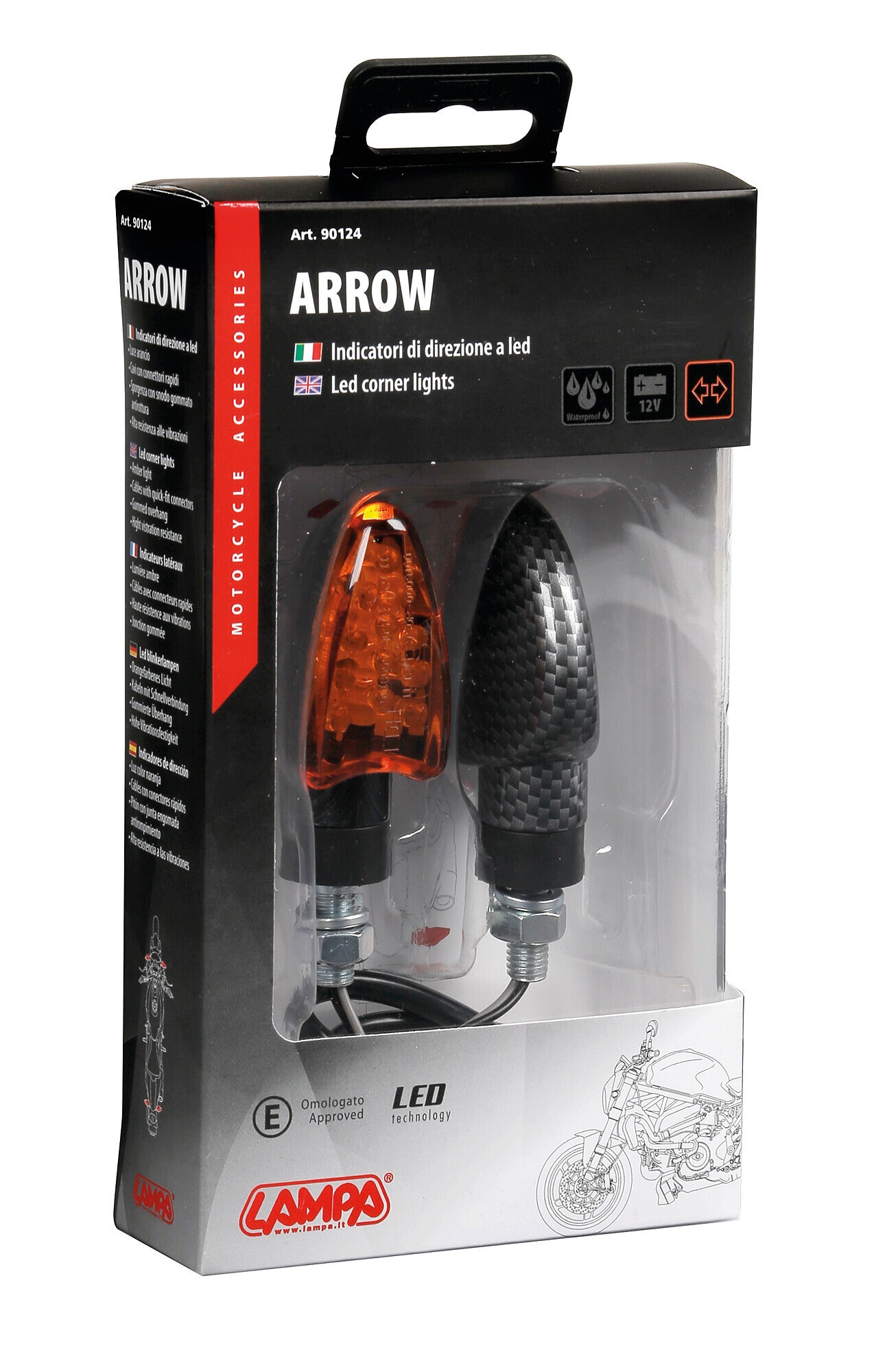 Arrow, indicatori direzione - 12V LED - Carbon