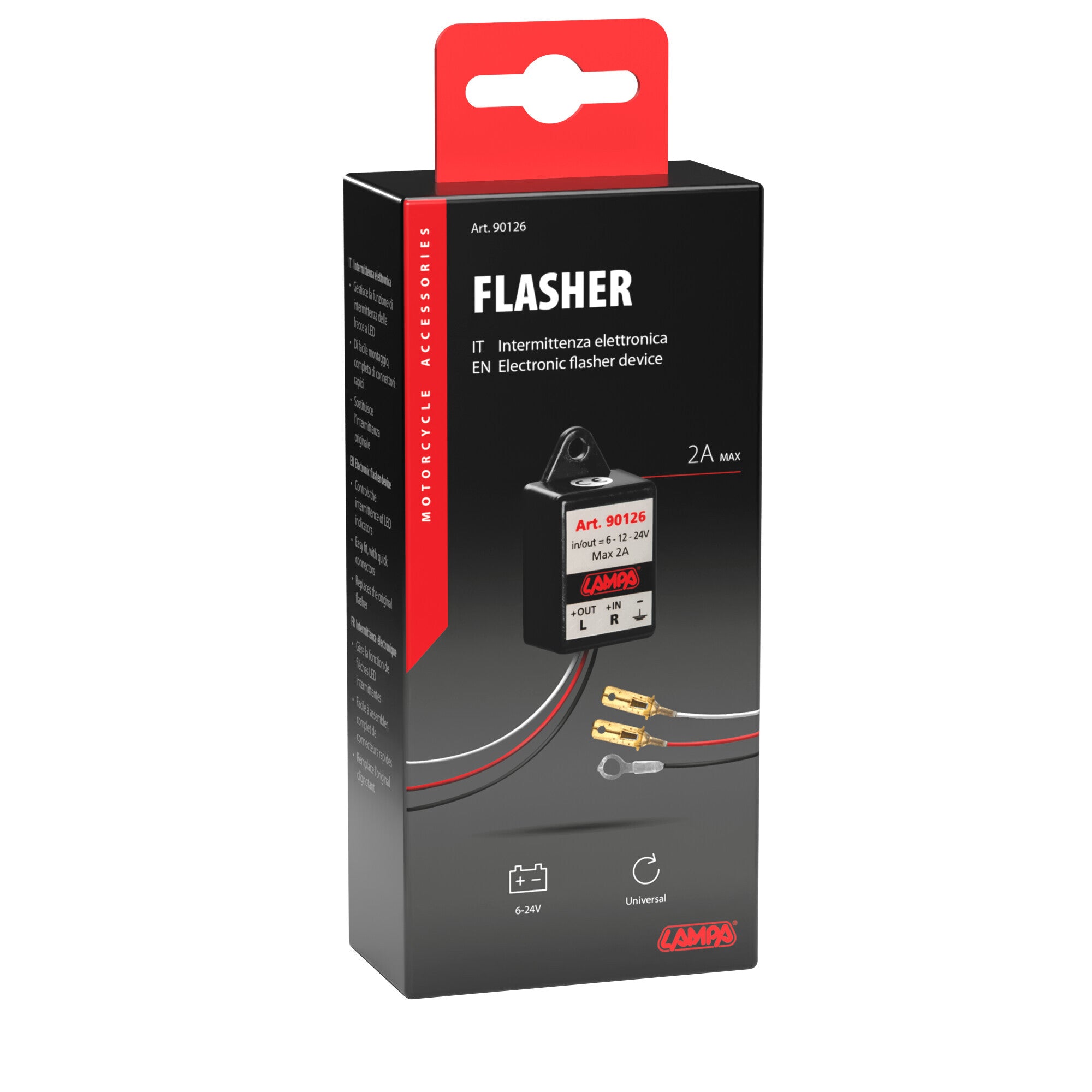 Flasher, intermittenza elettronica - 6/12/24V - 2A