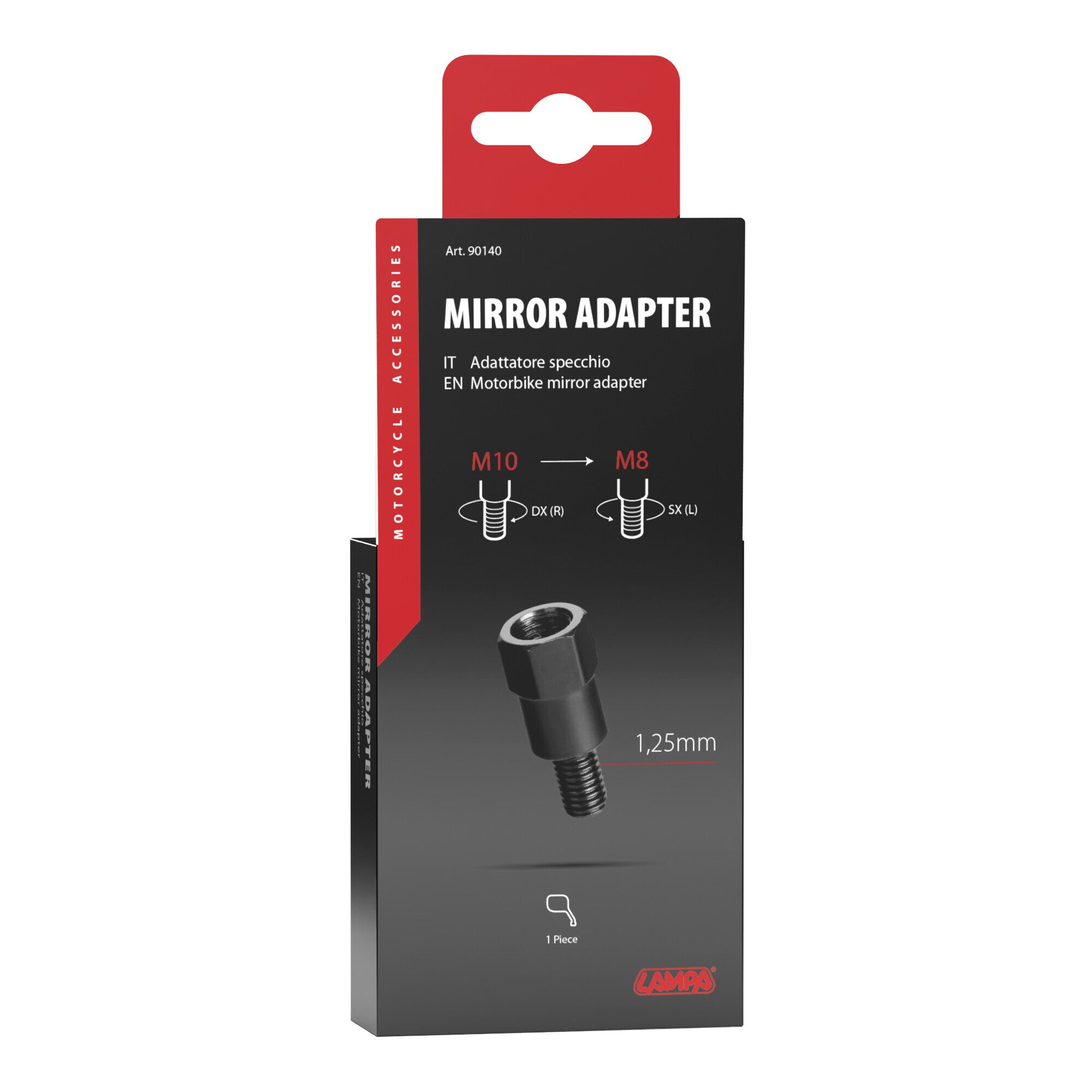 Adattatore per specchi moto - Filetto Ø 10 mm dx > Ø 8 mm sx
