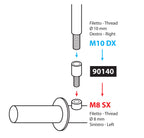 Adattatore per specchi moto - Filetto Ø 10 mm dx > Ø 8 mm sx