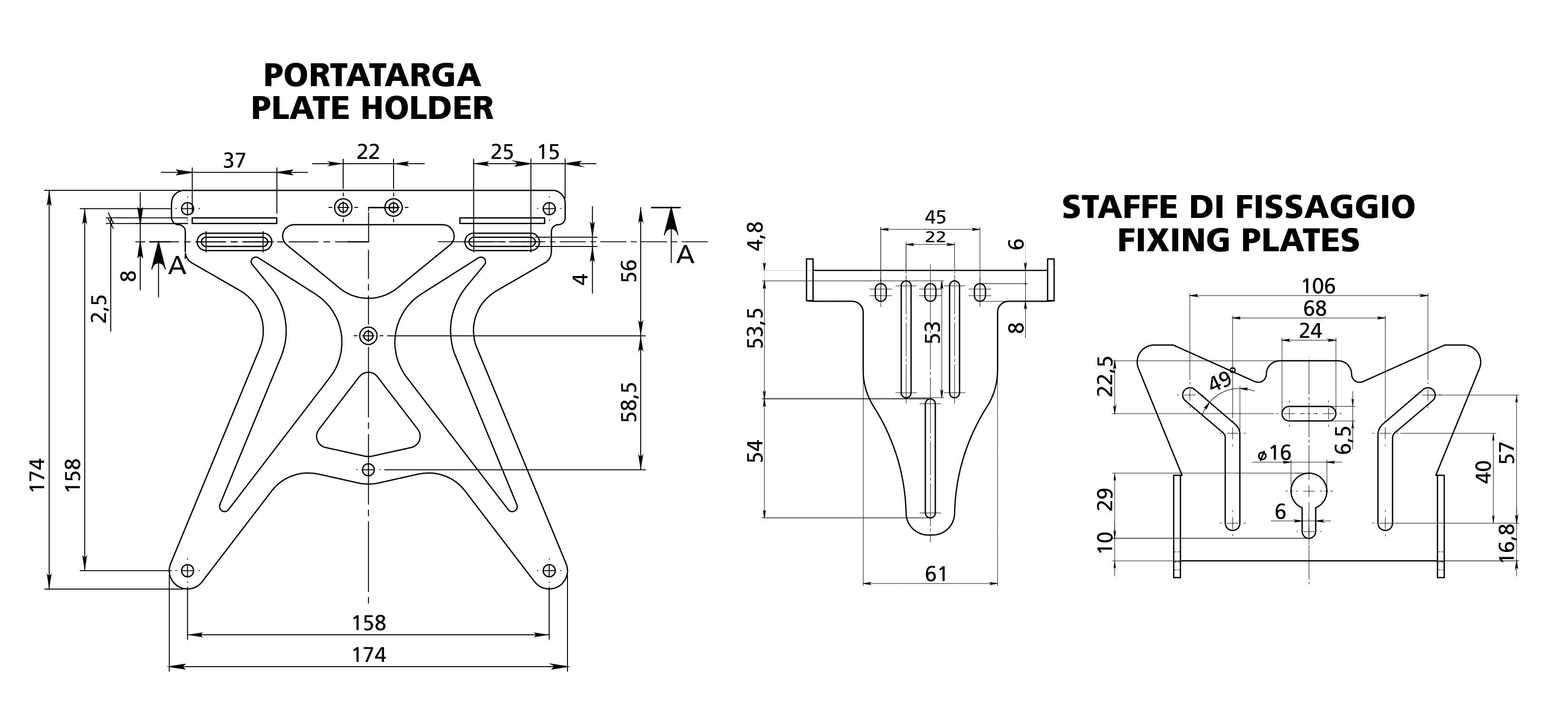 Aero-X, portatarga completamente regolabile