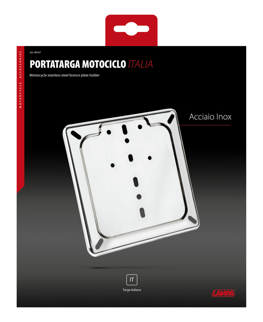 Porta targa in acciaio inox - Cromo