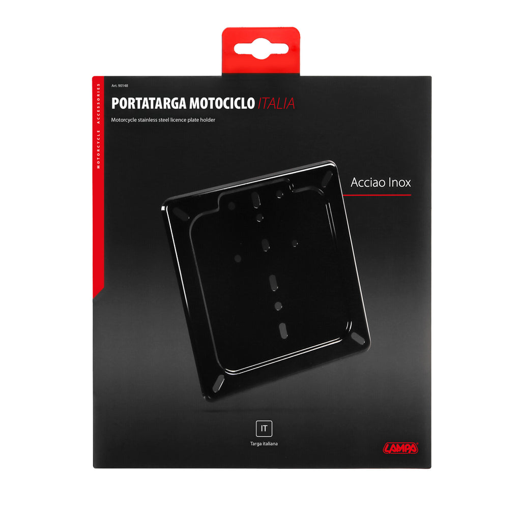 Porta targa in acciaio inox - Nero