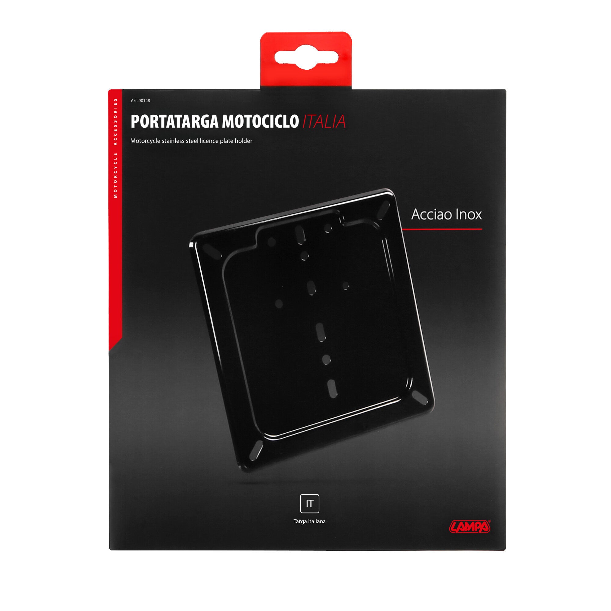 Porta targa in acciaio inox - Nero