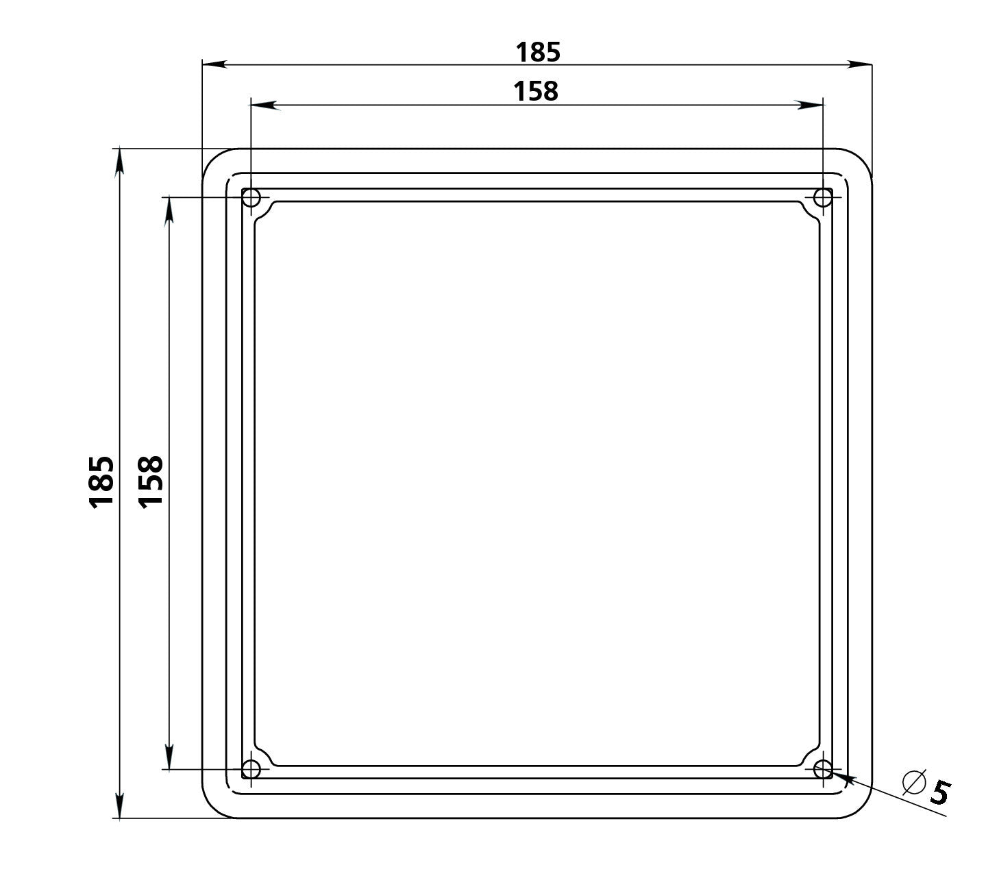 Cornice targa in acciaio inox