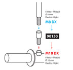 Adattatore per specchi moto - Filetto Ø 8 mm dx > Ø 10 mm dx