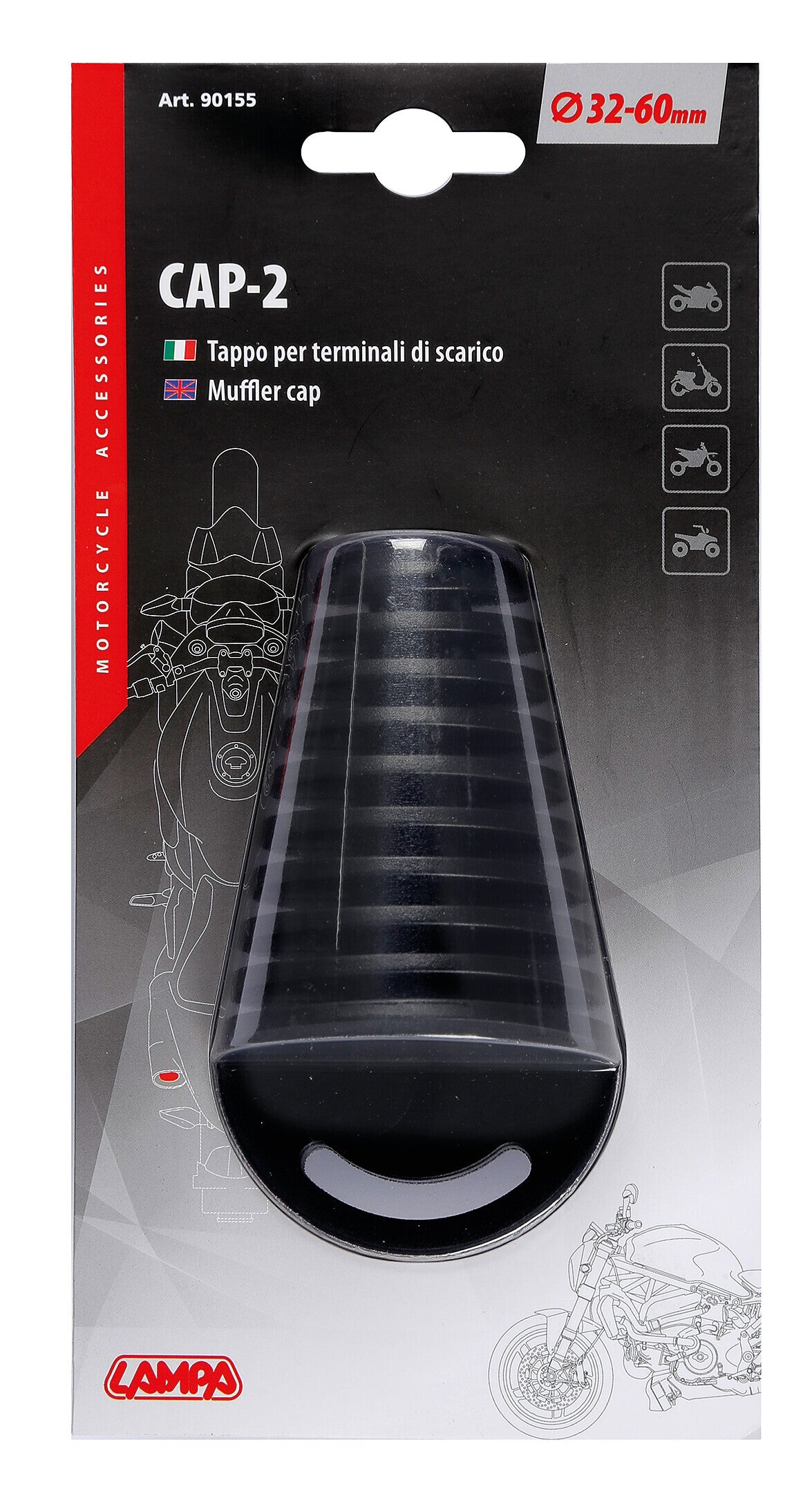 CAP-2, Tappo per terminali di scarico - Ø 32÷60 mm