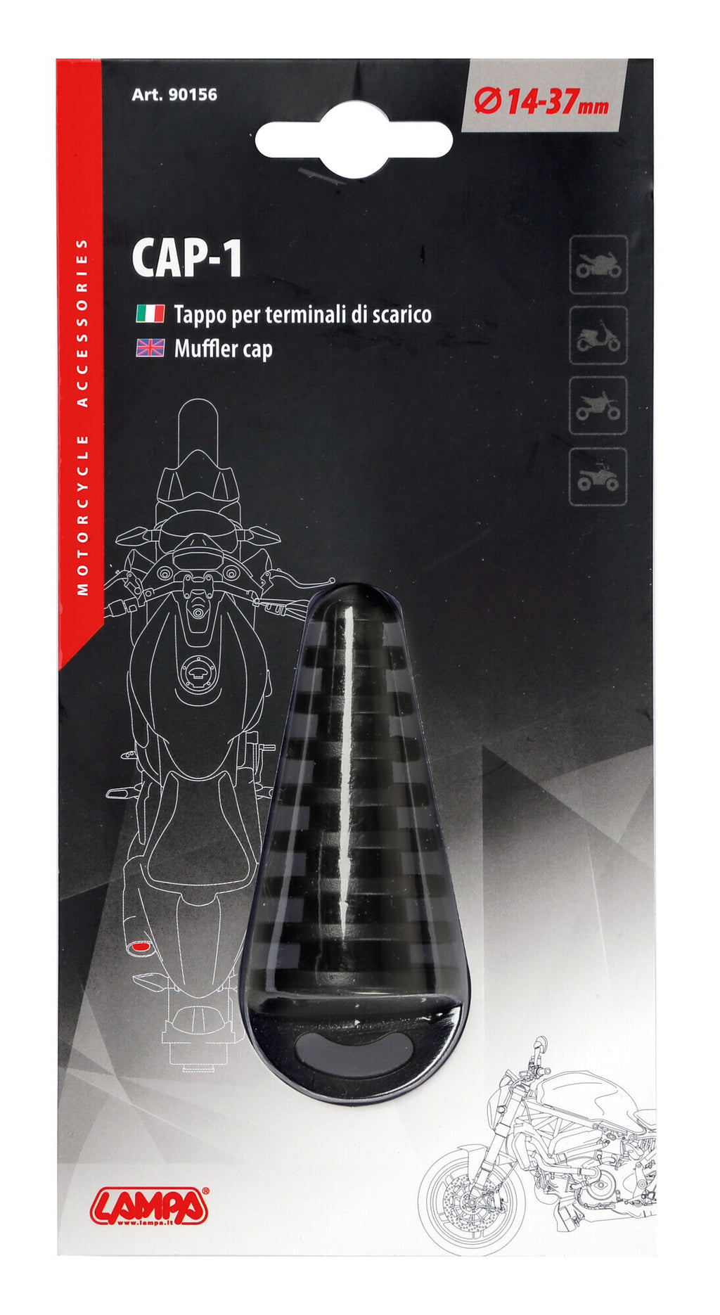CAP-1, Tappo per terminali di scarico - Ø 14÷37 mm