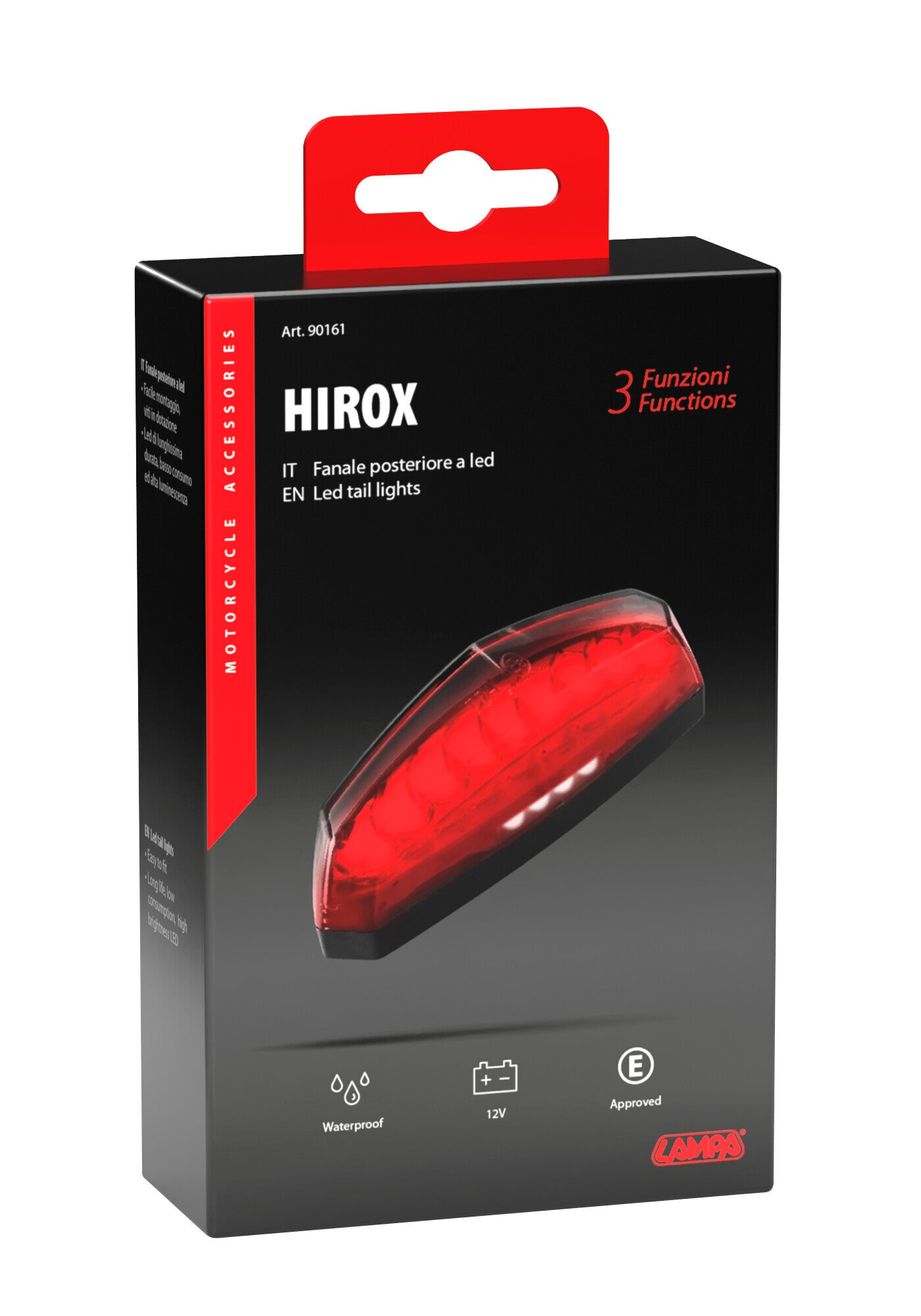 Hirox, fanale posteriore a Led, 12V