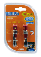 Set 2 viti con Led a luce bianca - Rosso