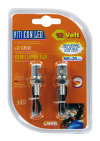 Set 2 viti con Led a luce blu - Alluminio