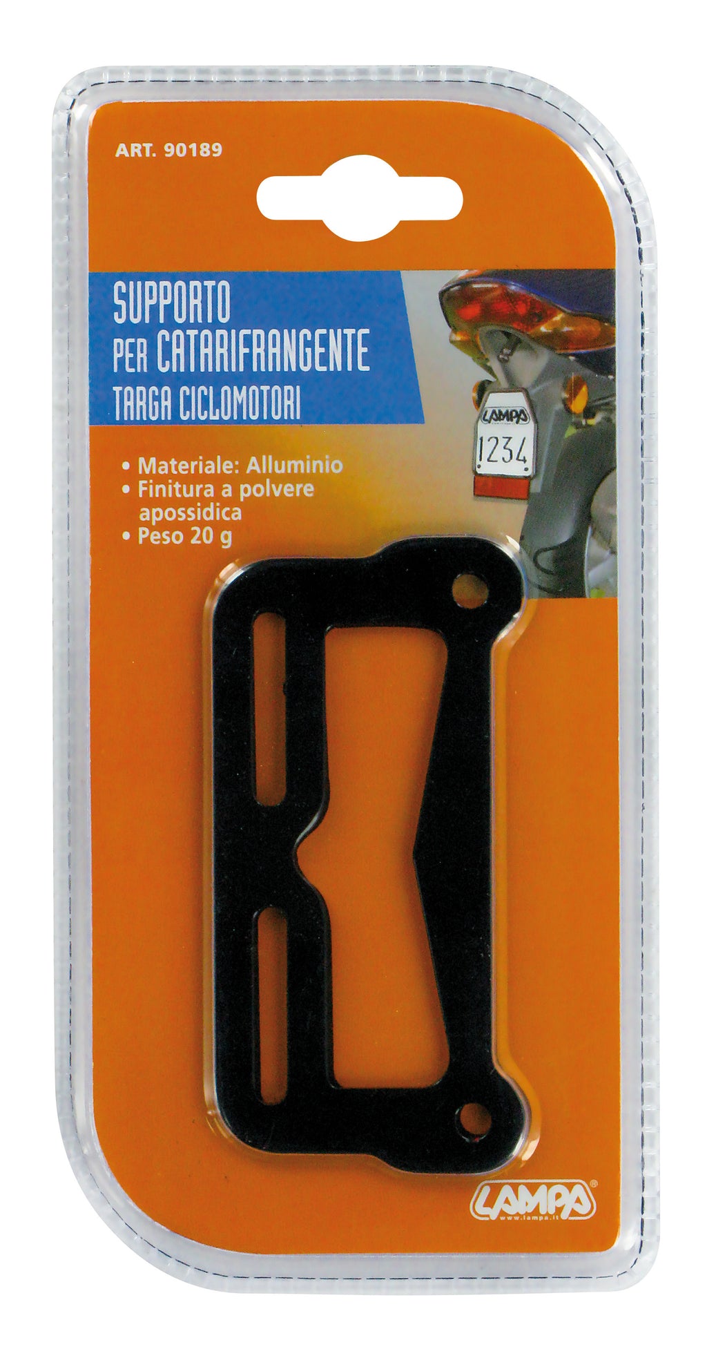 Supporto per catarifrangente targa ciclomotori