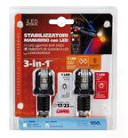 Stabilizzatori manubrio con Led, 12V - Carbon