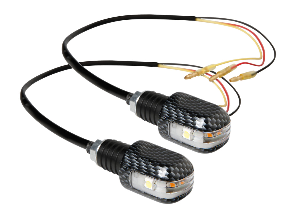 Stabilizzatori manubrio con Led, 12V - Carbon