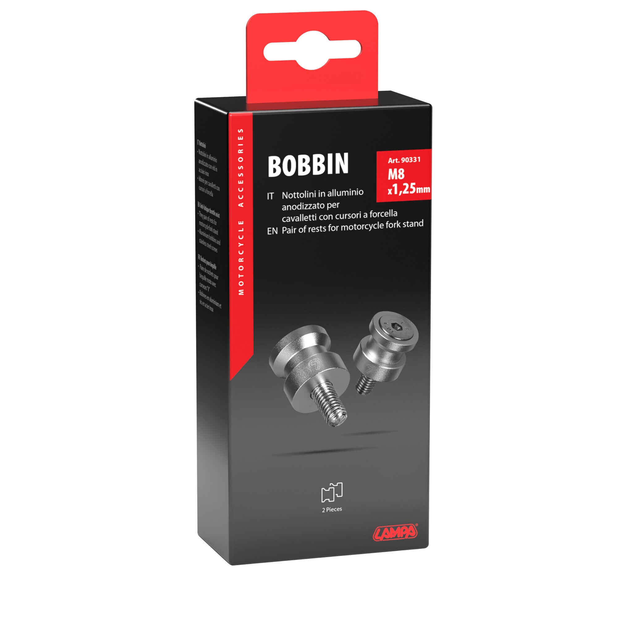 Coppia supporti cavalletto - M8x1,25 mm - Alluminio