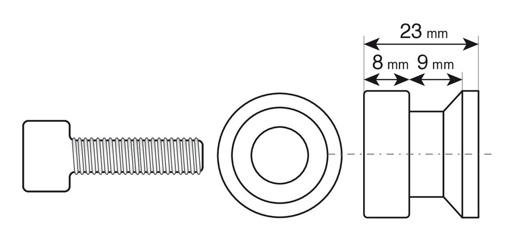 Coppia supporti cavalletto - M8x1,25 mm - Alluminio