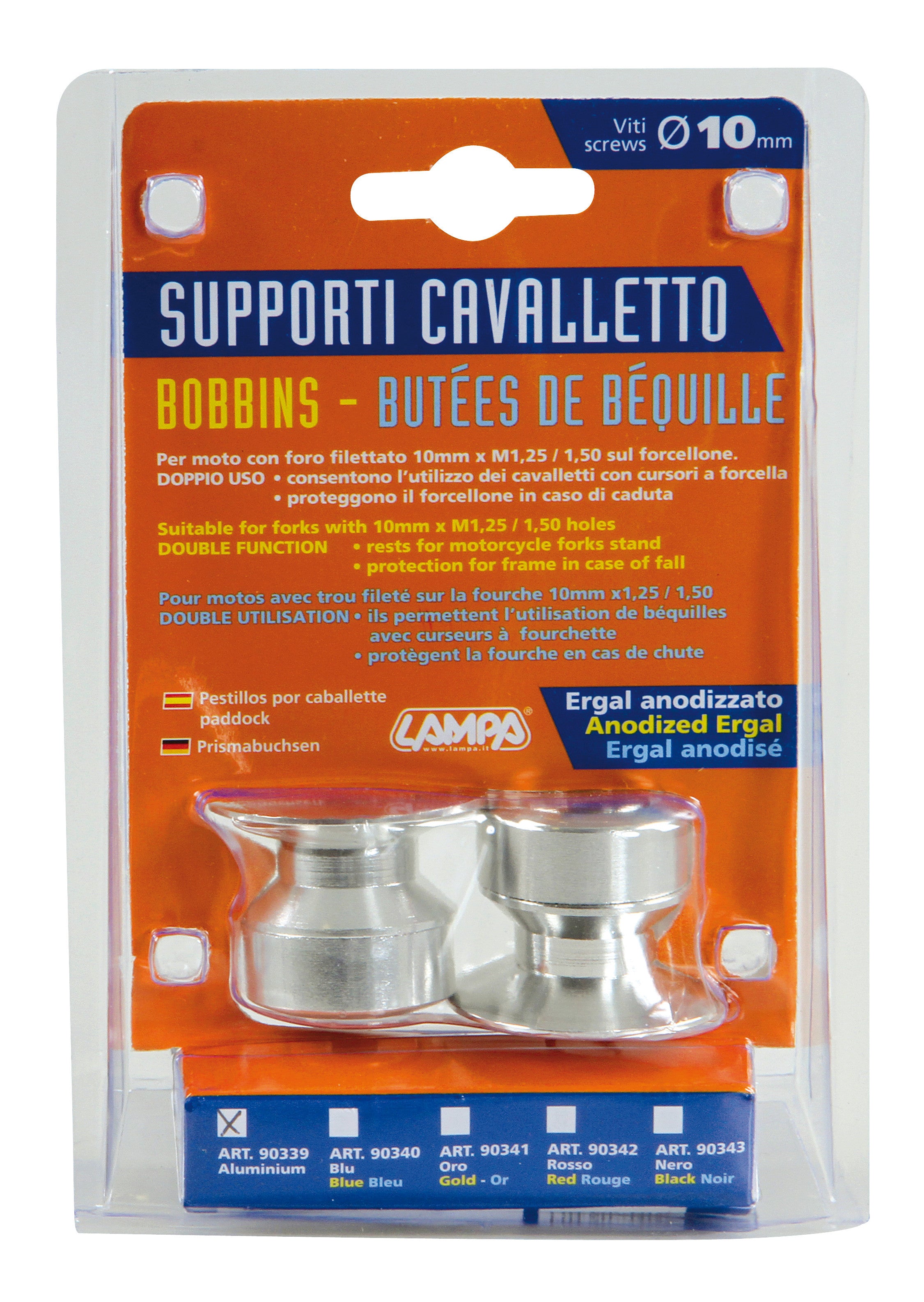 Kit supporti cavalletto - 10 mm - Alluminio