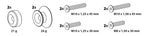 Kit supporti cavalletto - 10 mm - Alluminio