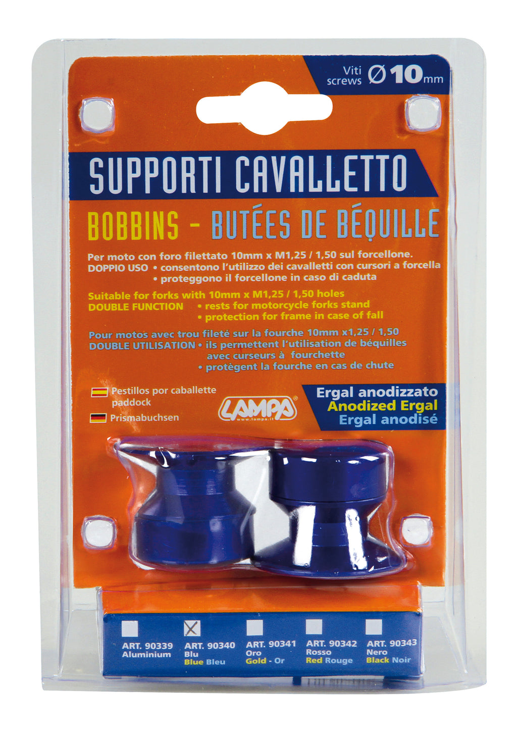 Kit supporti cavalletto - 10 mm - Blu