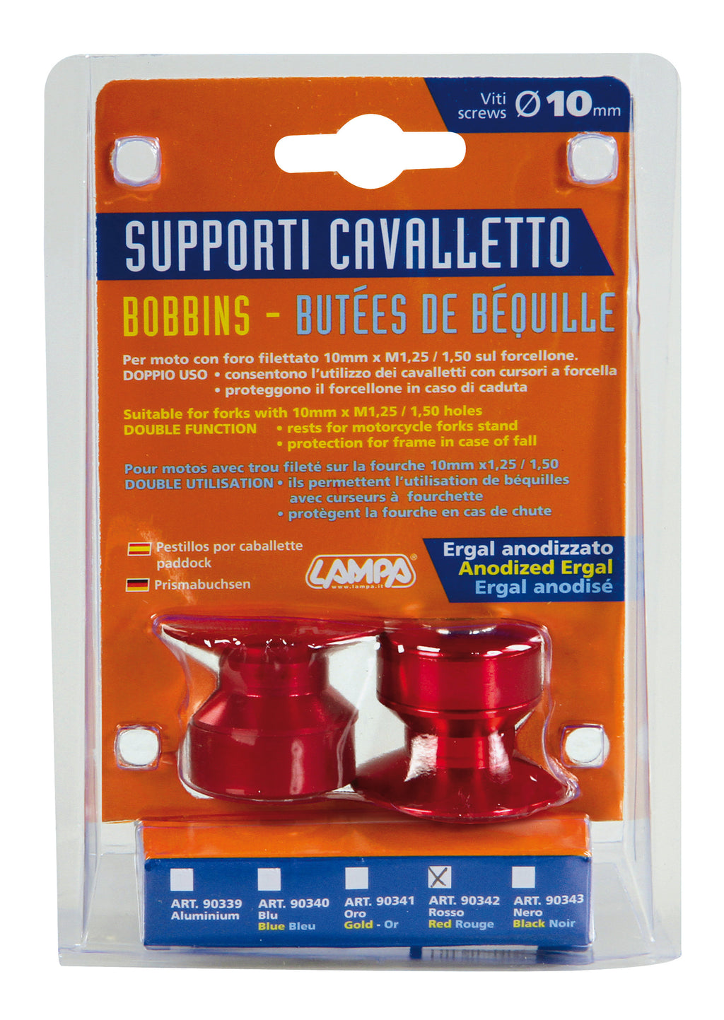 Kit supporti cavalletto - 10 mm - Rosso