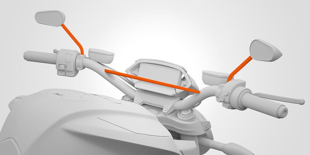 Mirror, supporto con attacco per specchietti e traversini Ø 9-14 mm