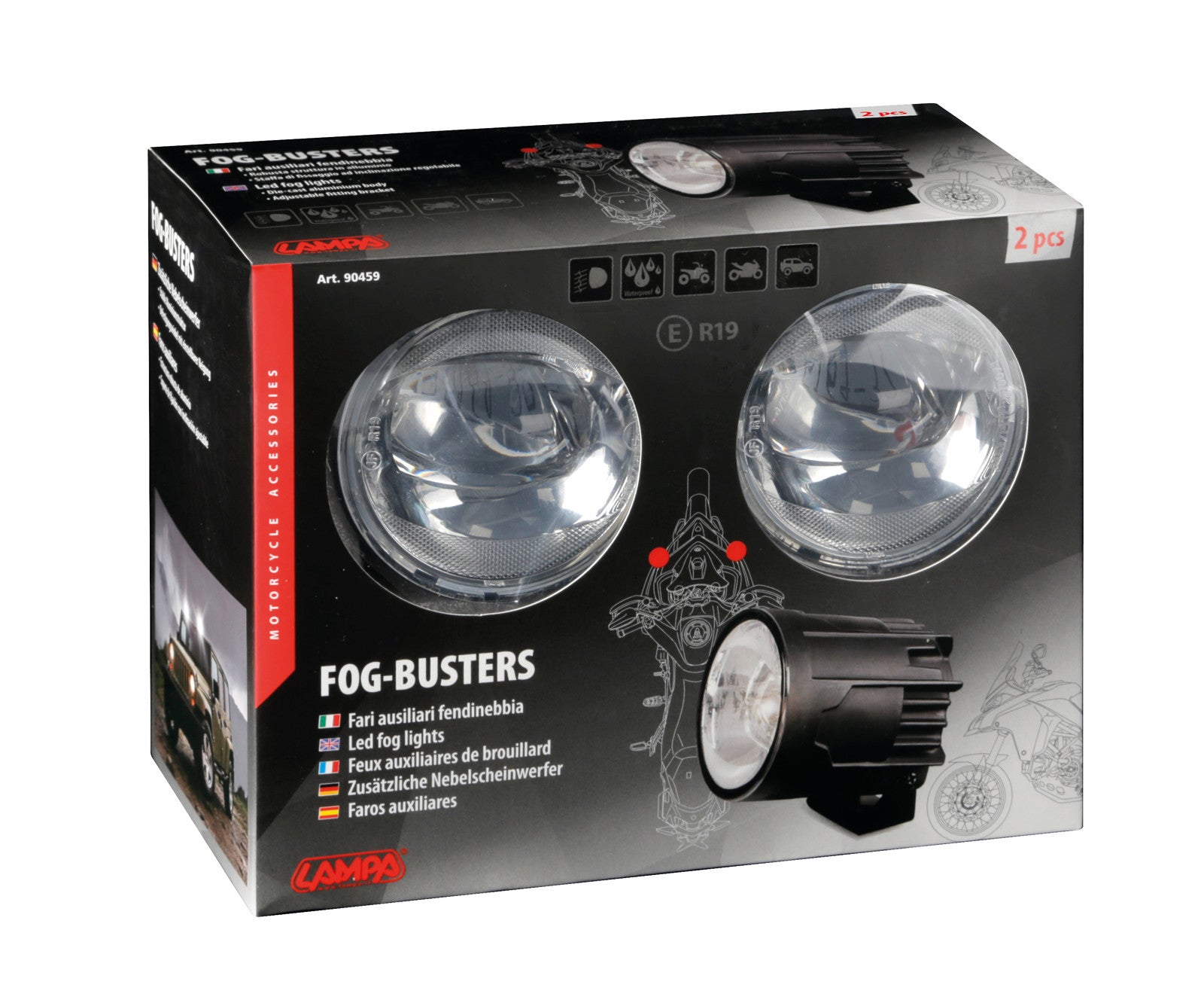 Fog-Busters, coppia fari ausiliari fendinebbia a Led, 12V