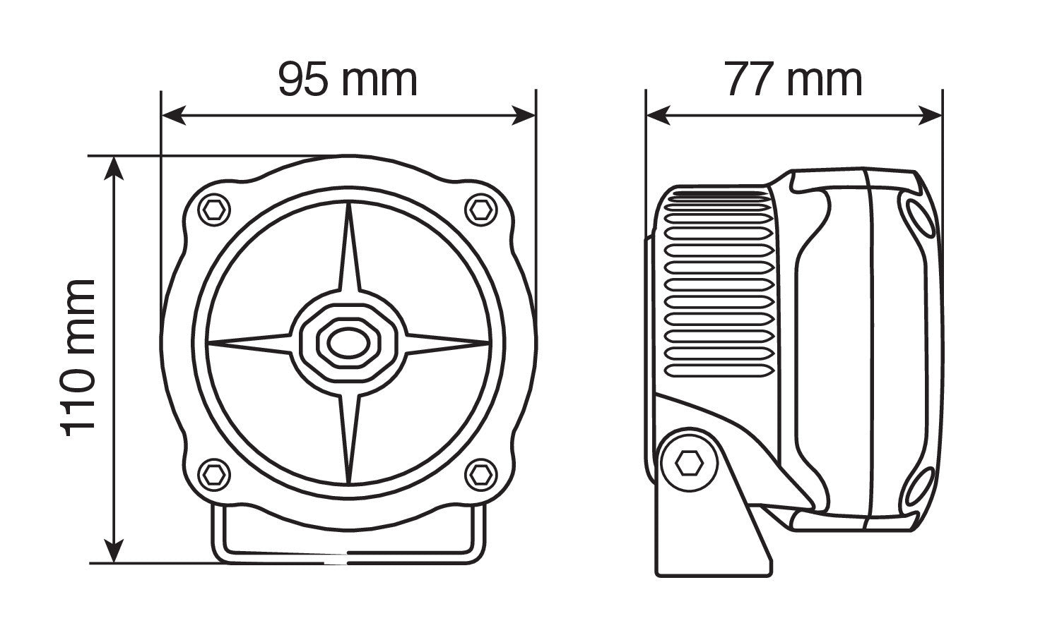 Max-Lum 1, coppia fari ausiliari a led, 12V