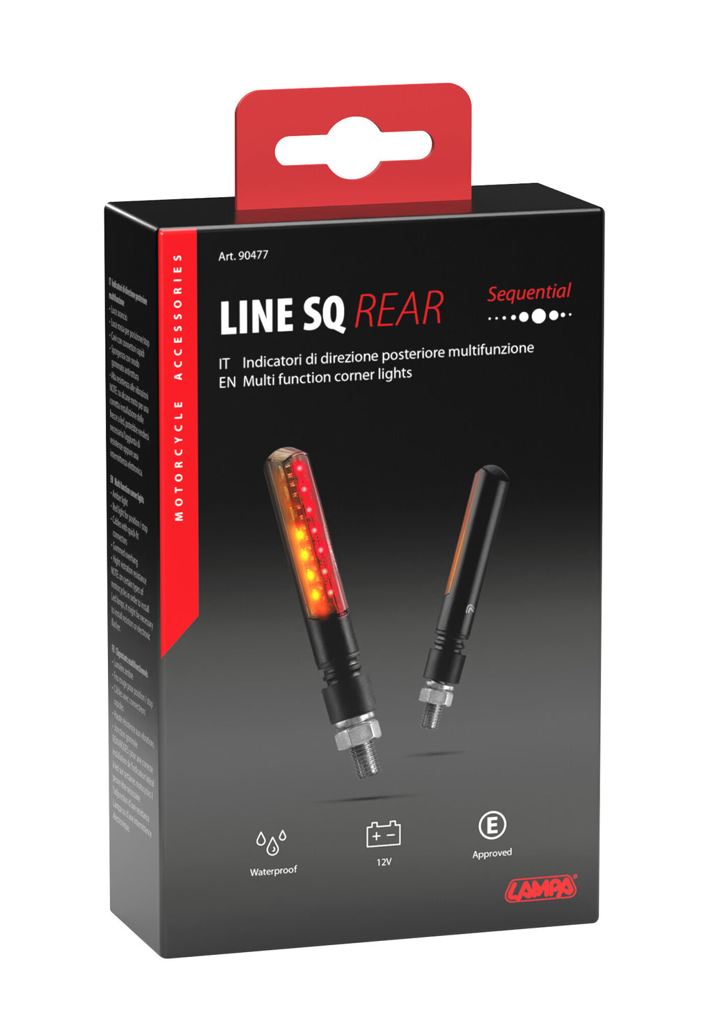 Line SQ Rear, indicatori di direzione a led sequenziale e luce di posizione/stop posteriori - 12V LED