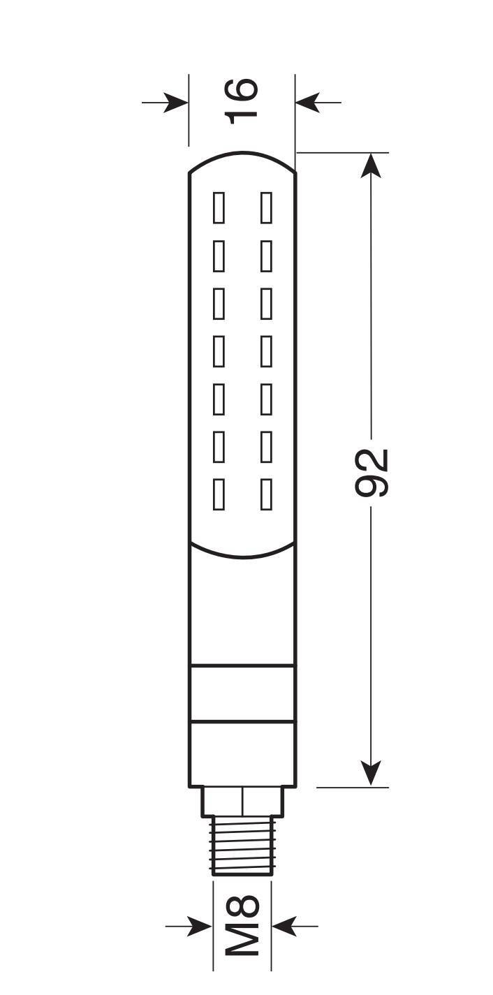 Line SQ Rear, indicatori di direzione a led sequenziale e luce di posizione/stop posteriori - 12V LED