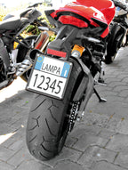 Cornice targa moto in acciaio - Nero