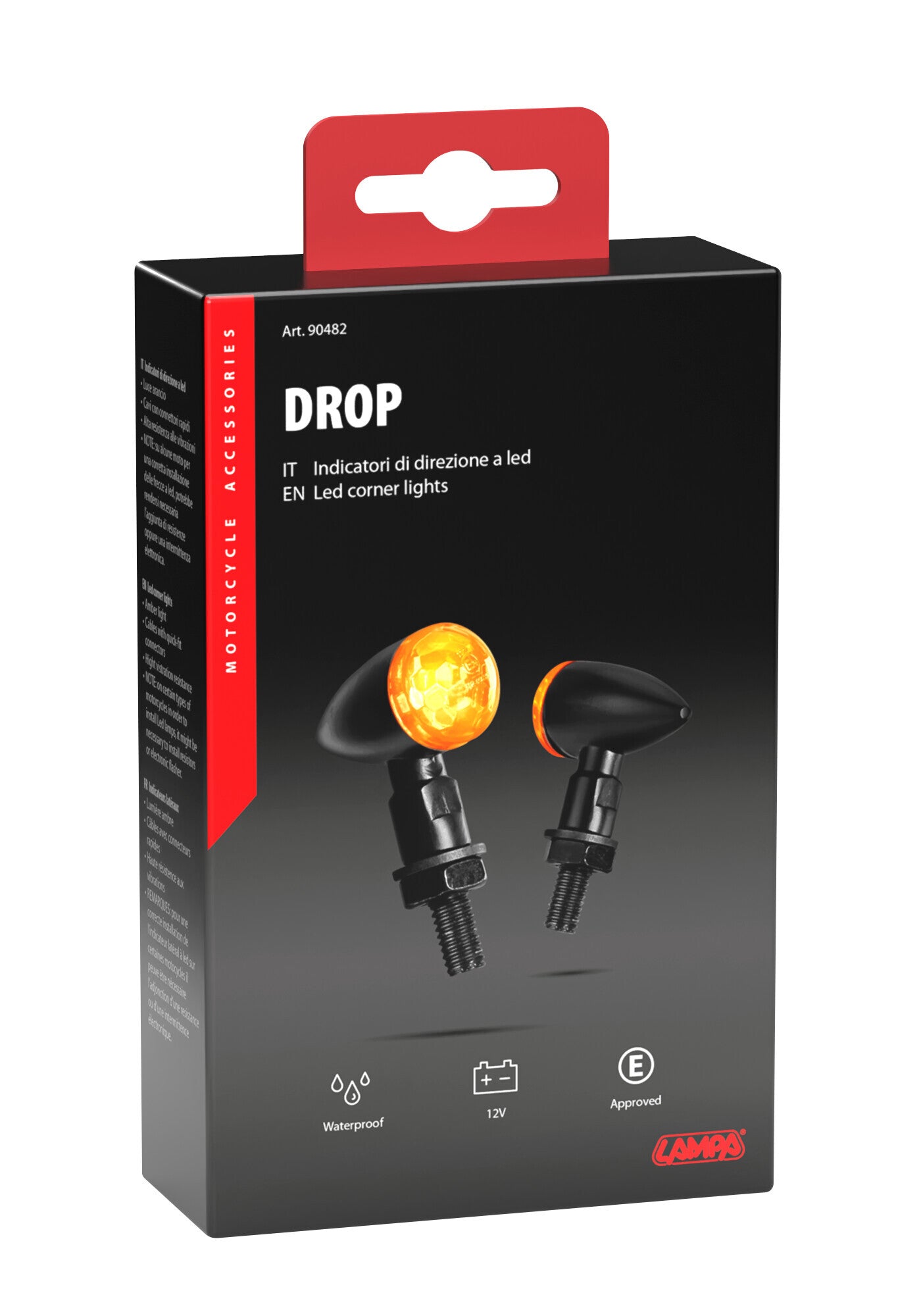 Drop, indicatori direzione a Led - Nero