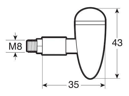 Drop, indicatori direzione a Led - Nero