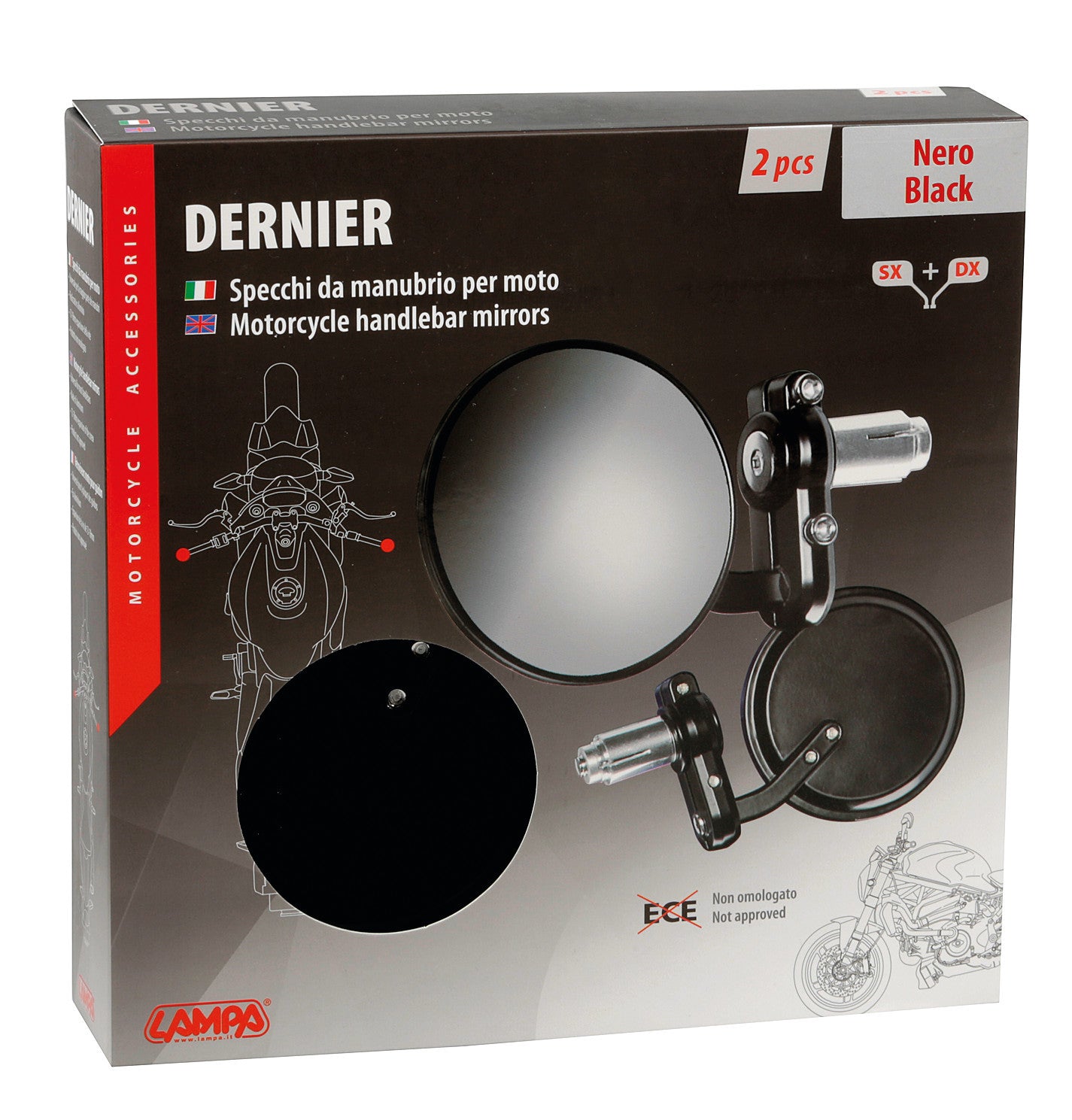 Dernier, coppia specchi retrovisori - Nero