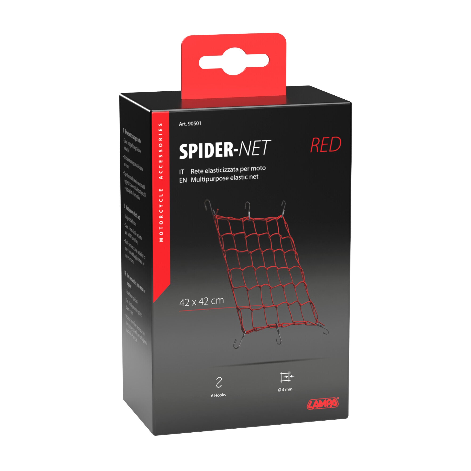 Spider, rete elasticizzata - Rosso