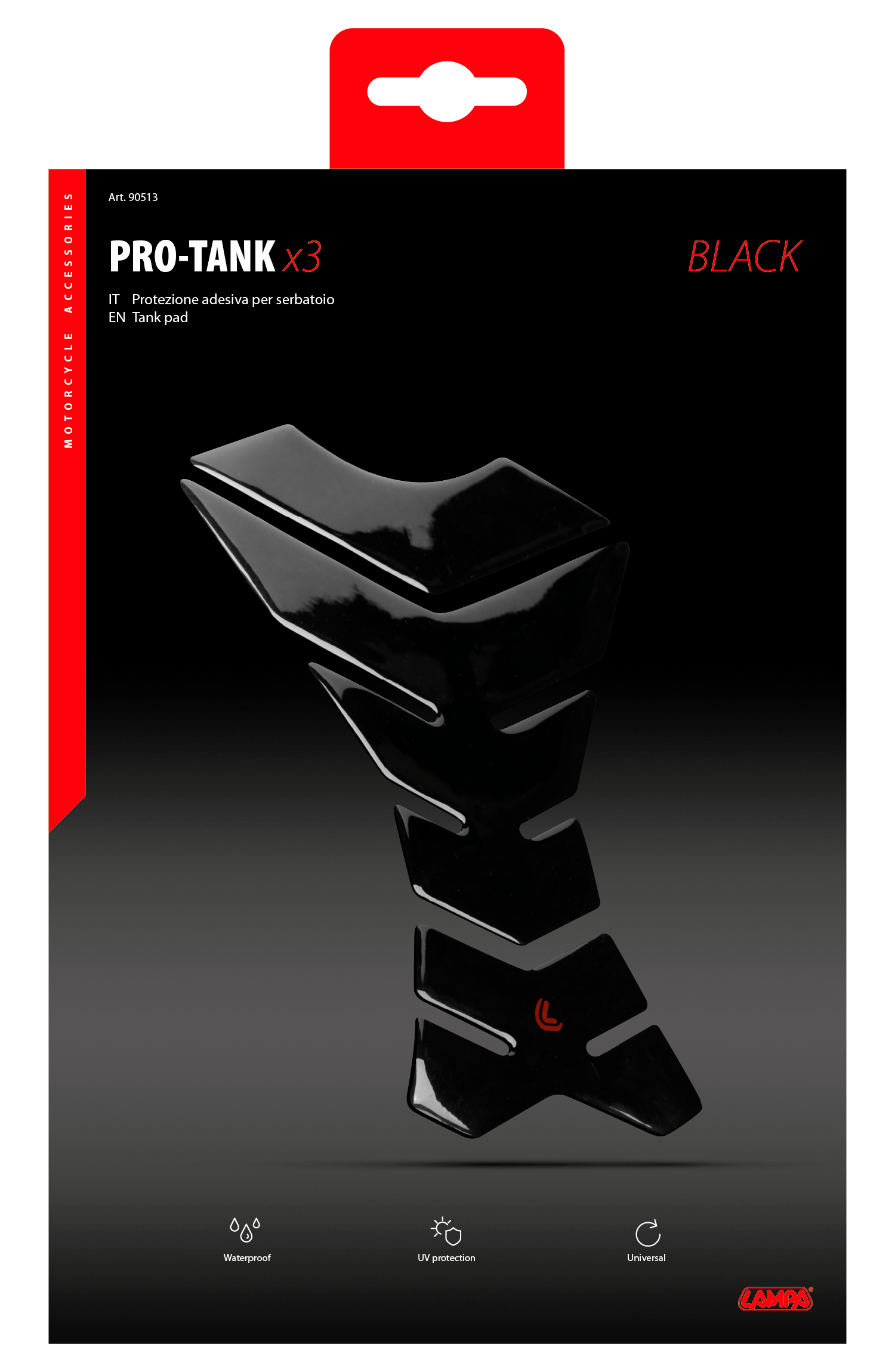 Pro-Tank X3, protezione adesiva per serbatoio - Nero