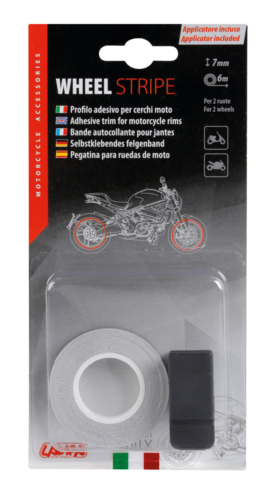 Wheel Stripe Racing, profilo adesivo per cerchi ruota - Argento